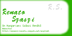 renato szaszi business card